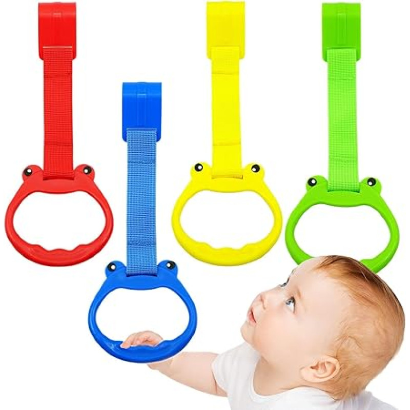 Baby Pull Up Handles, Ergonomic Nursery Furniture, Odorless Cartoon Design, Safe Grasping Ability, 4-Piece Set, Sturdy and Comfortable, Perfect for Baby Exercise, Playroom or Use
