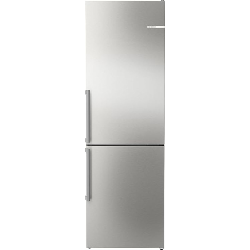 Bosch KGN36VIBT Series 4 Fridge-Freezer, 186 x 60 cm, 218 L Cool & 103 L Freezer, Brushed Steel with Anti Fingerprint, NoFrost, VitaFresh XXL for Longer Freshness, Bottle Shelf