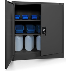 Domator24 Jan Nowak C001B Väike topeltuksega arhiivikapp Metallkapp Pulbriga kaetud terasplekk lukustatav 92,5 x 90 x 40 cm (kõrgus x laius x sügavus)