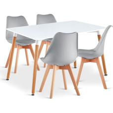 LEPTIS MAGNA söögilaud ja 4 tooli komplekt - Söögilaud ja toolid - köögilaud ja 4 pehmendusega istet - kaasaegsed ja moodsad söögikomplektid