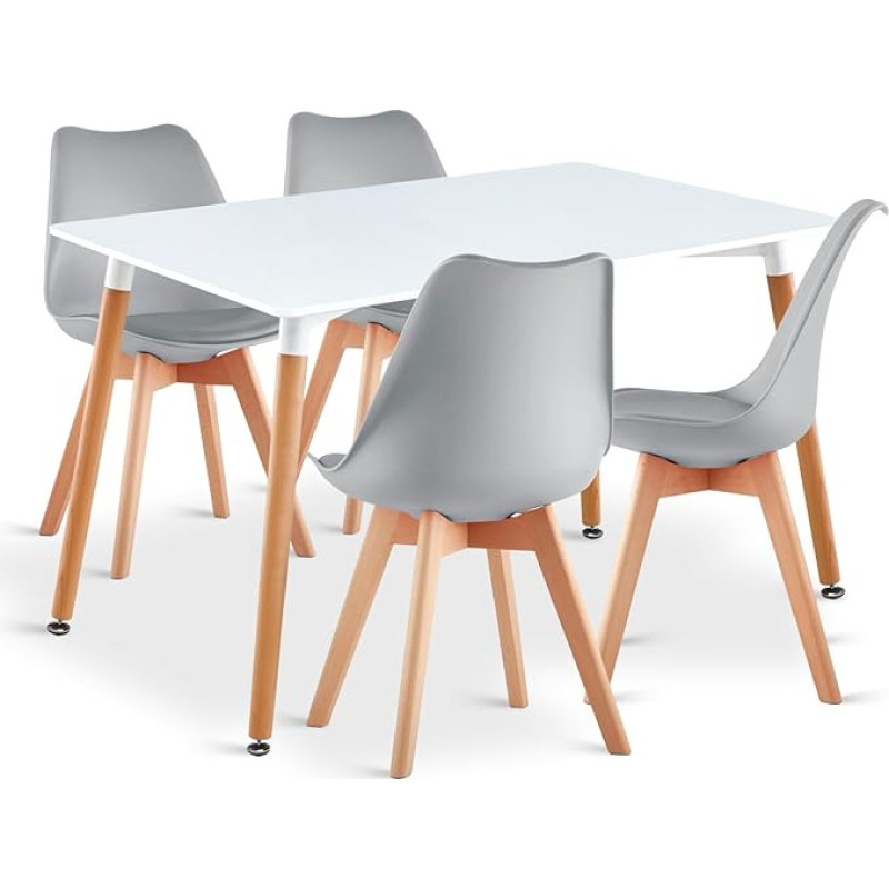 LEPTIS MAGNA söögilaud ja 4 tooli komplekt - Söögilaud ja toolid - köögilaud ja 4 pehmendusega istet - kaasaegsed ja moodsad söögikomplektid