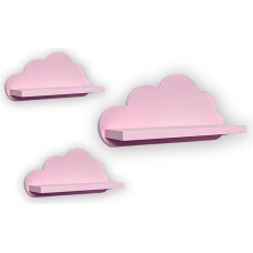 Craft Maestro pilvikujuline riiulite komplekt lastetoa jaoks - roosa, 3 tk, lihtne paigaldus