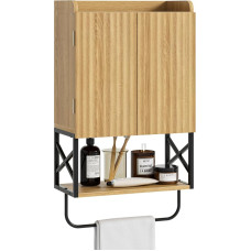 Apetaccat Vannitoa kabinet, väike laine vannitoa seinakappide reguleeritava riiuliga, puidust seinakapp pesuruumi jaoks, tammepuu