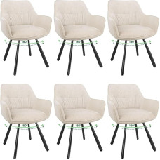 WAFTING 6-st pöörlevast söögitoolist koosnev komplekt, käetoega toolid, pööratav 180°, kaasaegne polsterdatud tool, sametist toolid söögitoas, köögitoolid elutuppa, õppetuppa, magamistuppa, khaki värvi.