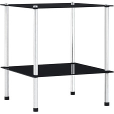 Generisch riiul 2 riiuliga, must, 40 x 40 x 47 cm, karastatud klaasist, köögiriiul, hoiuriiul, seisev riiul, mida saab kasutada elutoas, magamistoas, köögis, tööruumis jne.