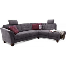 Cavadore Trond nurgadiivan vedrustusega, L-kujuline diivan maalähedases stiilis, koos Ottomani paremal ja reguleeritavate peatugedega, 260 x 89 x 214 cm, riidest kangas, hall