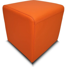 Quattro Meble oranž ehtne nahast tool Mitmes suuruses ehtne nahast tool lehmanahast iste kuubi jalatool polsterdatud tool ehtne nahk pehmede Itaalia nahk Arancio (40 x 40 x H 40 cm)