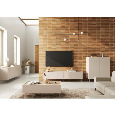 Wohnmöbel elutoa seinakomplekt kasmiirist tammepuust 4-osaline koos kohvilaudade, Highboardi, Lowboardi, Sideboardiga, kaasaegne, käepidemevaba