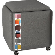 Virnastatav diivan tool tool Cube 5 in 1 Kombineeritud istme kuubik Jalgpink Jalgpink polsterdatud tool istme kirstu kingapink tool ratastega jalatsid jalatoega Ottomani C