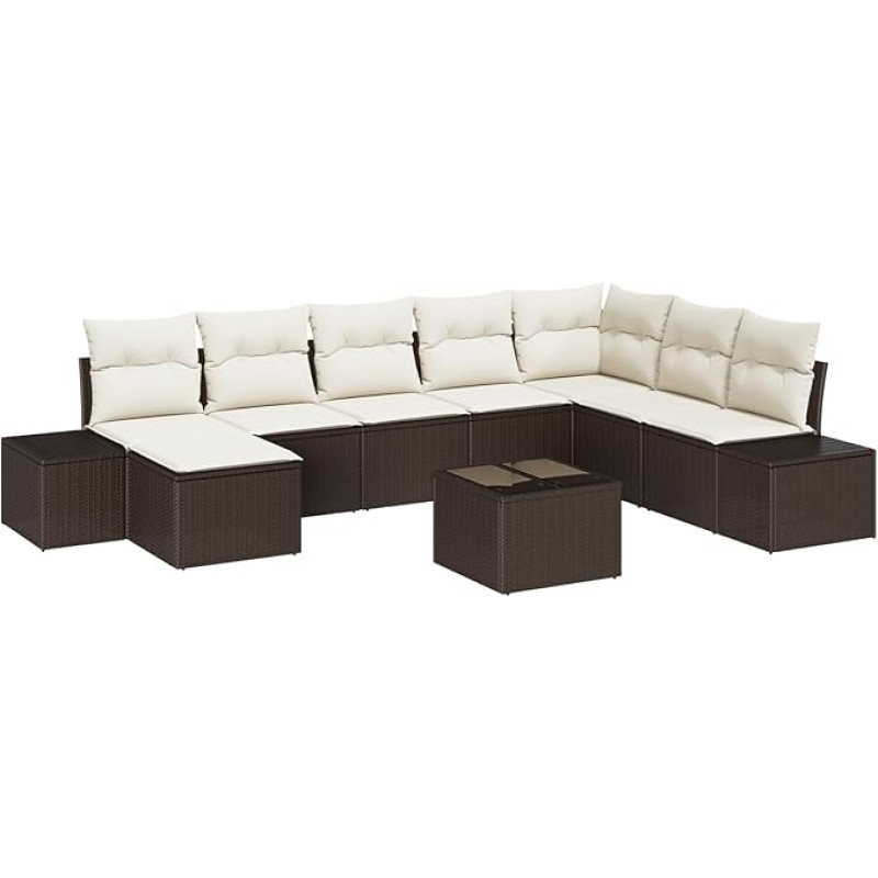 8 Teile Garten Diivan komplekt koos Kissen Grau Poly Rattan Gartenlounge Model3355857