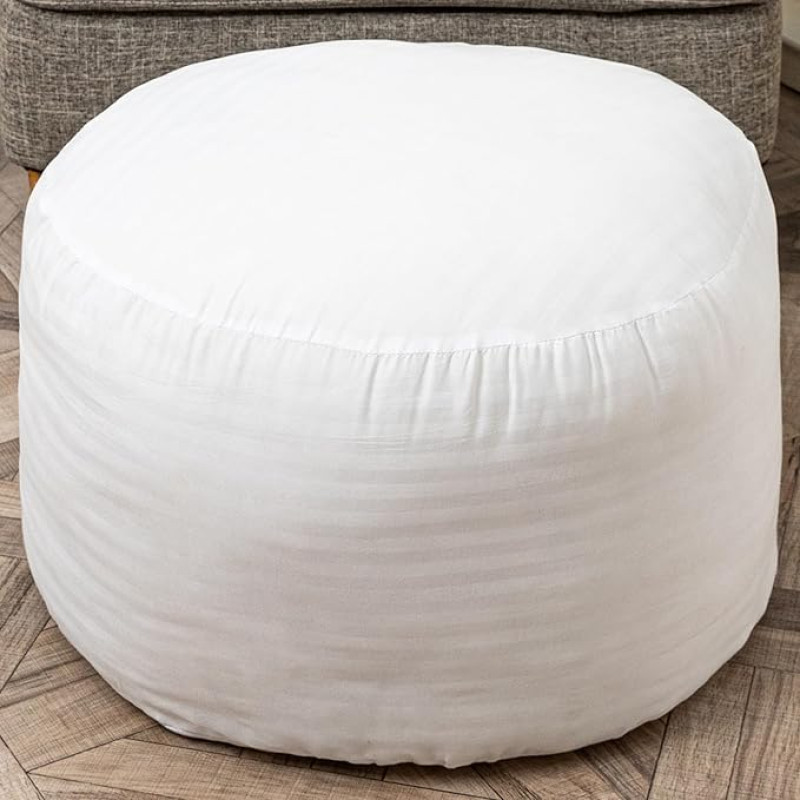 Asuprui Pouf Filler, PP Cotton Footstool Filler, Pouf Stuffing, Pouf Insert, Pouf Ottoman Filler, Bean Bag Filler, 50,8 x 50,8 x 30,5 cm, Round Poof Filler