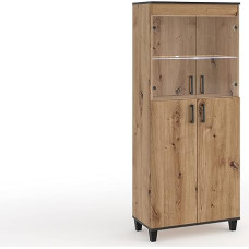 MargaretHadas24 Vanessa V klaasist baarikapp kabinetid riiulid puidust ekraanikapp mööbel elutuba klaasuks puidust jalgadega seisev vitriinkapp