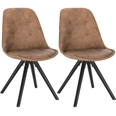 WOLTU® 2 x söögitoa toolid 2-st kangastoolist / köögitool / puidust raam antiiknaha välimusega