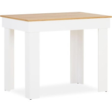 Homestyle4u 2649 Praktiline söögilaud köögilaud valge puit 90 x 60 cm tahke tamme välimusega elutoa laud 2 inimest