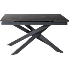 MONDO VIRO pikendatav laud Xavier 140/200 x 80 cm 76 h musta keraamilise marmorist lauaplaadiga 140/200 x 80 cm 76 h