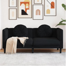 Rantry 2-kohaline diivan mustade sametist padjadega Dekoratsioon aiamööbel diivanvoodi elutuba diivanid väljas elutoa patio väljas