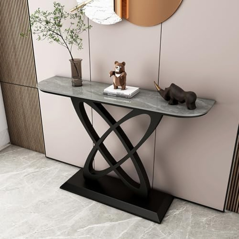 Konsoollauad esikusse diivanilaudade taga riiul sissepääsuks Marmorist peegelpildiga ekraan Modernne sissepääsuks ümmargune ristkülikukujuline alus seinale Modernne ujuv teleripult - seinale