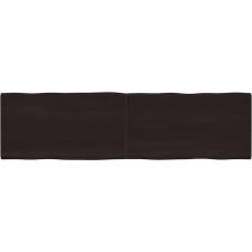 vidaXL lauaplaat, puidust lauaplaat, söögilaud, kohvilaud, täispuidust laud, käsitööna valmistatud servaga, asenduslauakujundus, tumepruun, 220 x 60 x (2-6) cm, töödeldud täispuit