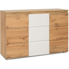 Newfurn Nikita.Nine Sideboard Natural Sideboard Highboard Multi-Purpose Cabinet II 120 x 80 x 40 cm (B x K x S) II mesi tamme / mesi tamme / valge elutuba magamistuba söögituba