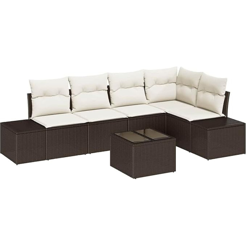 Rantry 5-teiliges Garten Sofa Set mit Kissen Grau Poly Rattan Gartenlounge Model3347068