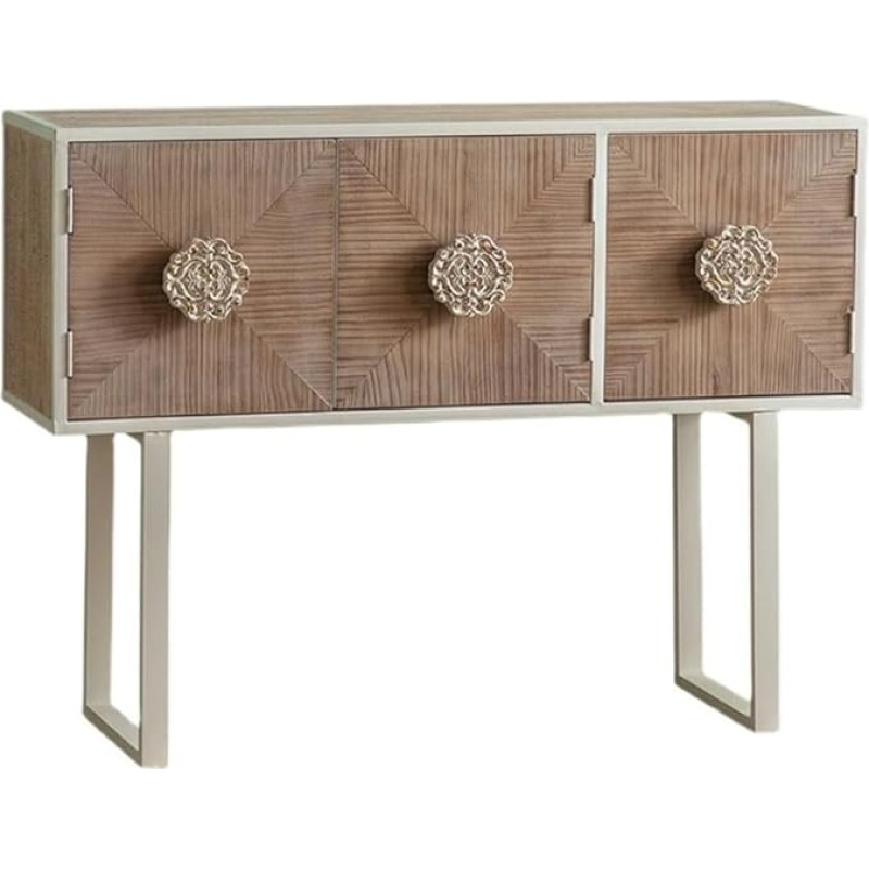 Konsoollaud, Vintage täispuidust sisenemislaud koos hoiuruumiga, talumajapidamise laud raudne küljepaneel