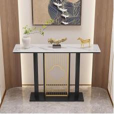 Generisch Moderner Konsolentisch für den Eingangsbereich - schmaler Sofa-Akzenttisch, Foyertisch hinter der Couch, Beistelltisch für Flur und Wohnzimmer, 120 x 30 cm (valge) - stilvolle Flurmöbel.