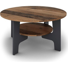 byLIVING Jonny kohvilaud melamiinist vanas stiilis melamiinist grafiit läbimõõt 80 cm kõrgus 42,5 cm praktilise riiuliga