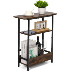 Kitsas küljelaud väikestesse ruumidesse, 3-astmeline väike küljelaud koos hoiuriiuli ja ajakirja hoidjaga, õhuke ja õhuke magamistoa, elutoa, diivanilaud magamistoas, diivanilaud