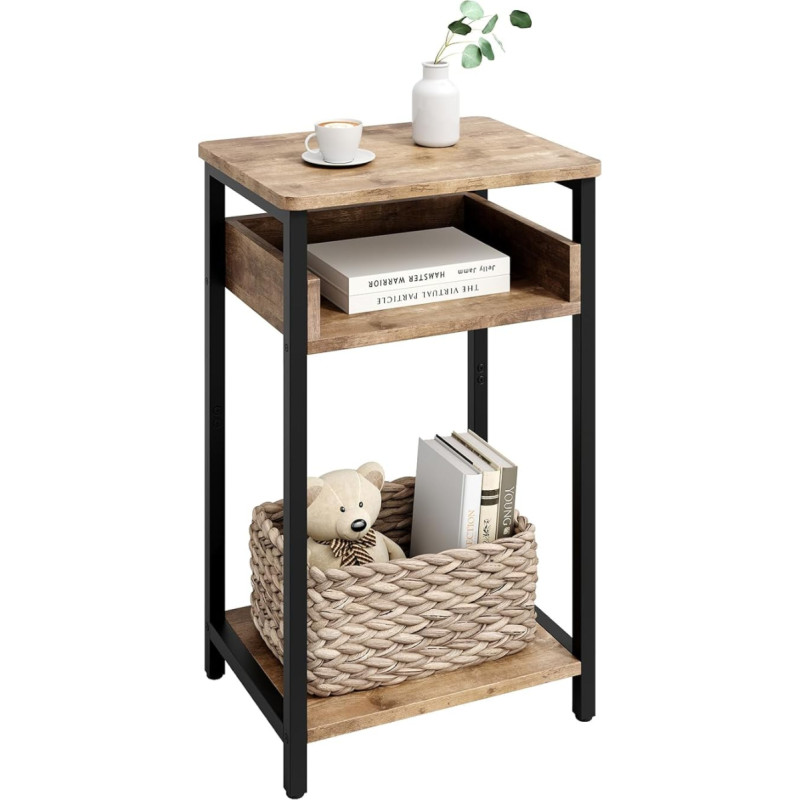 KJGKK Kõrvallaud, 63,5 cm kõrge lauaplaat, väike öökapp elutuppa, magamistuppa ja kontorisse, Greige & must