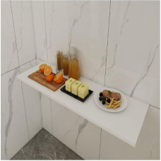 Seinale paigaldatav kokkupandav laud nurgas disain SpaceSaving ujuv laud kodukontorisse aknaruumi baari valge 130 x 40 cm (51,1 x 15,7 tolli)