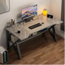 Großer Gaming-Schreibtisch mit K-förmigen Metallbeinen, moderner Büro-Arbeitsplatz, 100 x 60 cm, ideal für Gaming und Homeoffice, ergonomisches Design, stabile Konstruktion