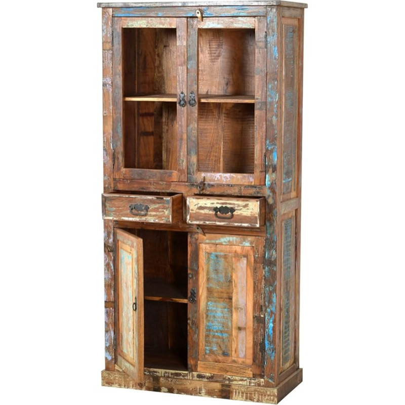 SIT-Möbel 9108 - 98, kapp 2 ust, 2 klaasist ust, 2 sahtlit, 90 x 40 x 180 cm