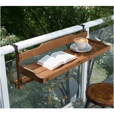 Ripplaud rõdule, seinale paigaldatav kokkupandav seisev laud, kokkupandav puidust rõdulaua seisev laud, ilmastikukindel, ideaalne, avarad mõõtmed (L 120 cm / 47.2 tolli)