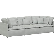 vidaXL modulaarne diivan koos sametpadja sametiga helehall