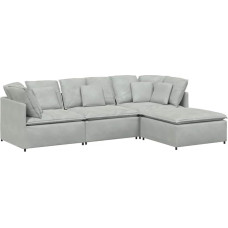 vidaXL modulaarne diivan koos jalapadja padjaga sametist helehall