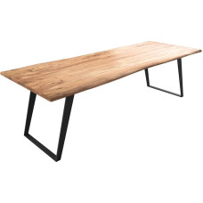 Delife Live Edge täispuidust laud Akaatsia kaldus raamiga puulaud
