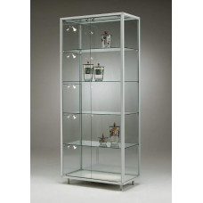 Toote vitriin ja seisev vitriinkapp 41,5 x 78 x 183,5 cm - kitsas klaasist vitriinkapp lukustatav ja veeretatav ning peegli tagapaneel - ilma valgustita - ideaalne näitustele, messidele ja kauplustesse.