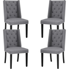 PayLessHere Elegantne nööpidega söögitoolide komplekt, 4 tk, hall 4 tk.