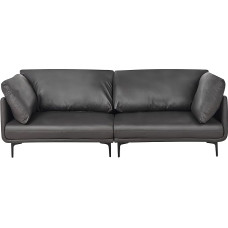 Revsnes pehmendusega 3-kohaline diivan Vegan nahast metallist jalad mustad