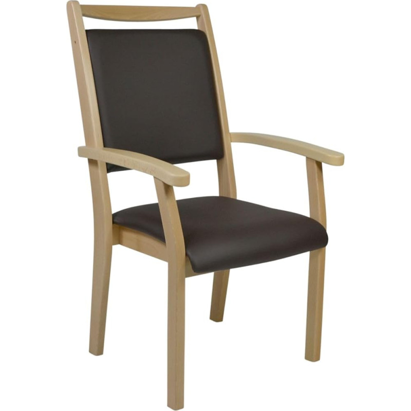 Devita Kerry tool eakatele seljakäepidemega Erinevad istmekõrgused Puidu värv: Värv: hele pöök - Dekor: Istme kõrgus: 49 cm - Värvi: 608 Kunstnahk šokolaad - Istme kõrgus: 49 cm