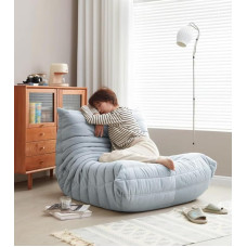 Lounge diivan väikestesse ruumidesse, põrandale mõeldud diivan, laisk diivan mäluvahuga, pilves diivan, mis on valmistatud kunstmokkast - väike diivan magamistuppa ja elutuppa, helesinine