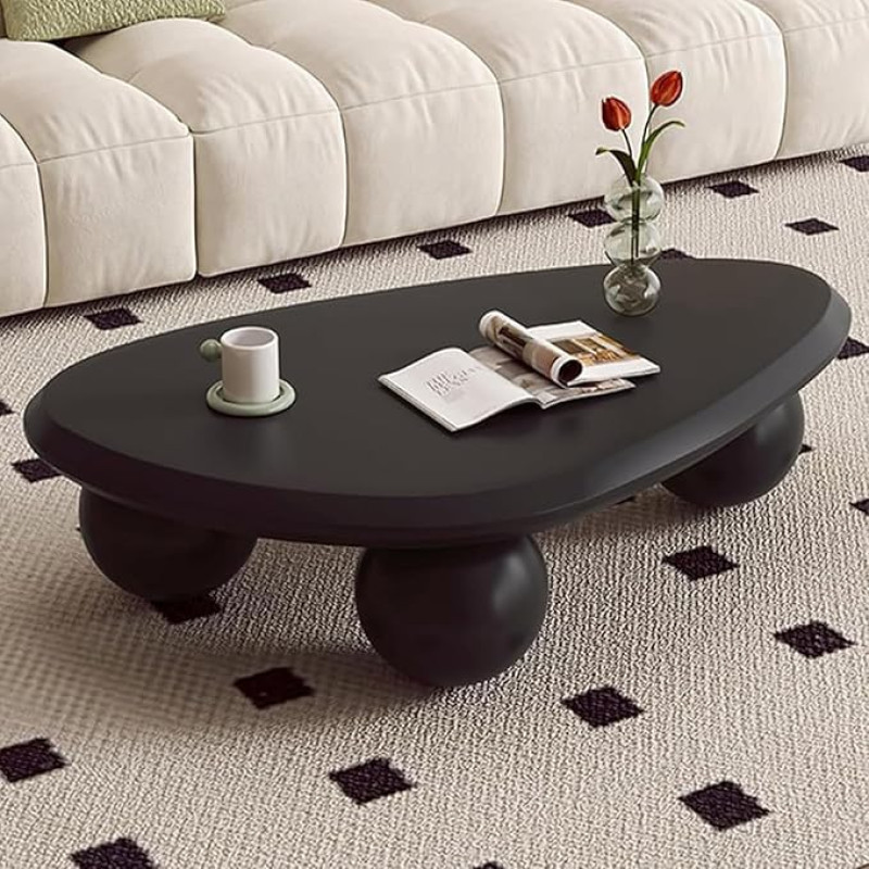 Kolmnurkne ovaalne kohvilaud 3 elliptilise jalaga, pilve kohvilaud, kaasaegsed ebaregulaarsed kohvilaudad, asümmeetrilised kohvilaudad sammastega elutuppa (G100CM)