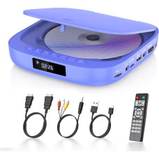 Desobry Mini DVD mängija, DVD mängija TV 1080P Region Free koos HDMI/RCA kaabli ja kaugjuhtimispuldiga, CD/DV Plyaer Support USB/TF Card Input, Breakpoint Memory