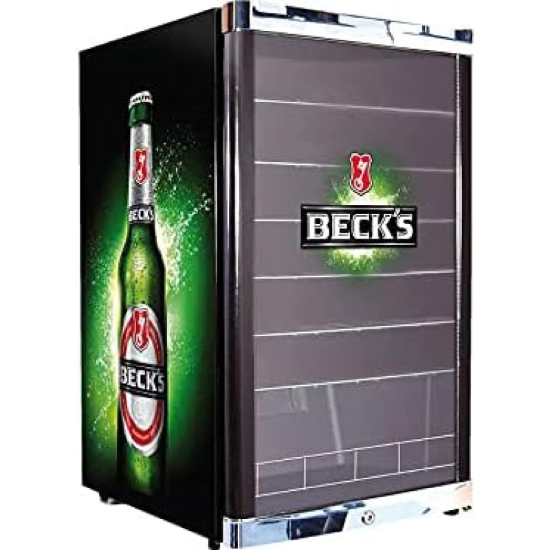 °CUBES Becks Beer Fridge 115 L | Drinks Fridge Large with Glass Door, Perfect for Parties & Commercial | Energy Efficient, 84.5 cm High, 104 kWh/Year - Bottle Fridge Large