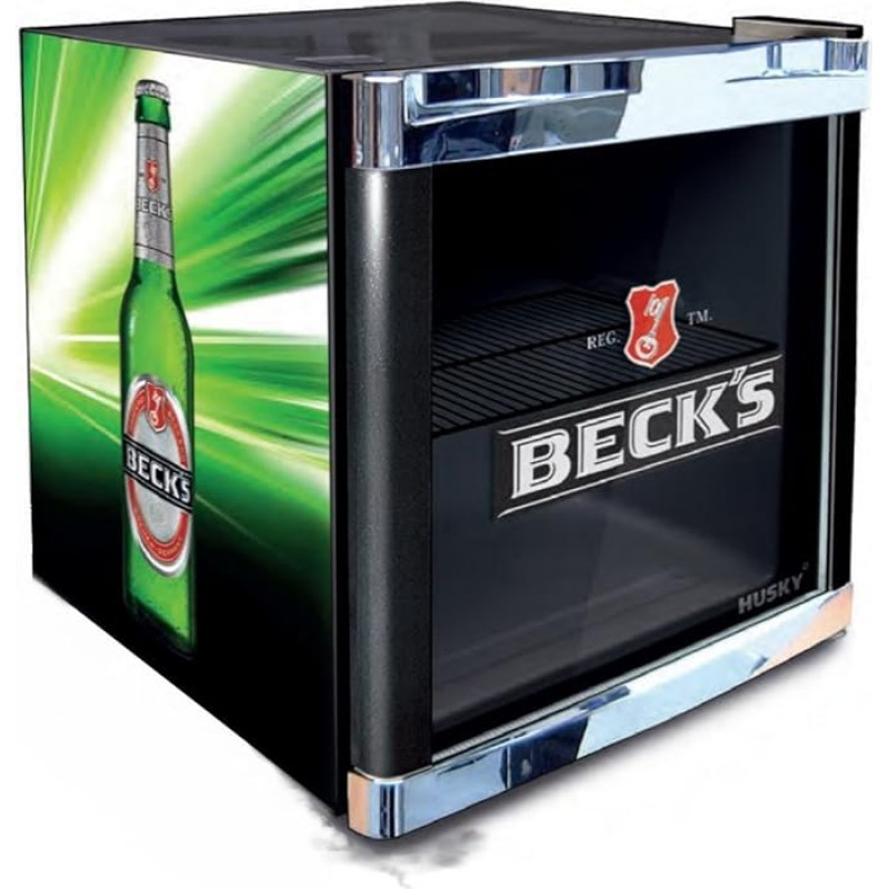 Husky HUS-CC 200 Bottle Fridge Becks, A+, 51 cm High, 84 kWh per Year, 50 Litre Refrigerator