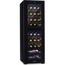 Klarstein Wine Fridge Freestanding, Small Drinks Fridge Narrow, 2 Zone Wine Fridge with Glass Door, Indoor/Outdoor Berry Safe, Small Fridge with UV Protection, 5-18°C, 39 Bottles