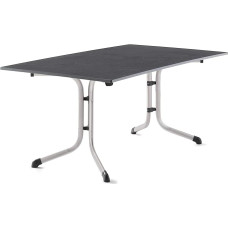 Sieger 3180 Kokkupandav Boulevard laud Vivodur plaadiga 165x95 cm Grafiitvärvi terastorust raam/plaadist lauaplaat Antratsiitne kiltkivi