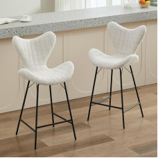 toolus baaritoolid 2 tšenillist baaritooliga, köögitoolid köögisaarele, kaasaegne counter toolid kööki, söögituppa (Kaerapiim-2)