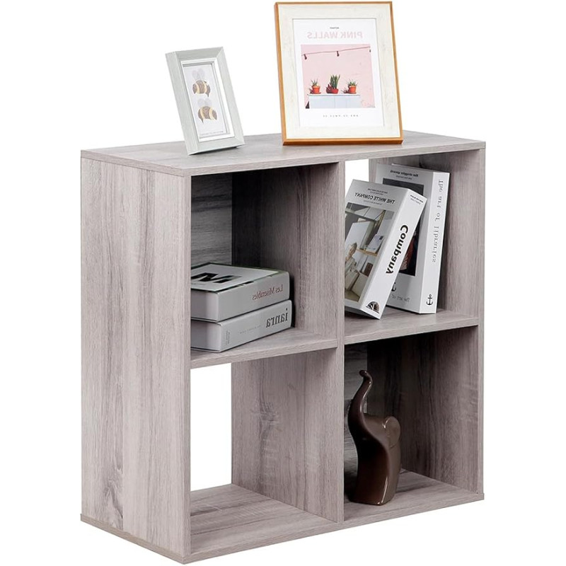 PACHIRA 4-kohaline raamaturiiul, puidust materjalist valmistatud kuubikriiul elutuppa, vabalt seisev raamaturiiul, arhiiviriiul, astmeline riiul, kontoririiul, avatud hoiuriiul riiete, mänguasjade jaoks