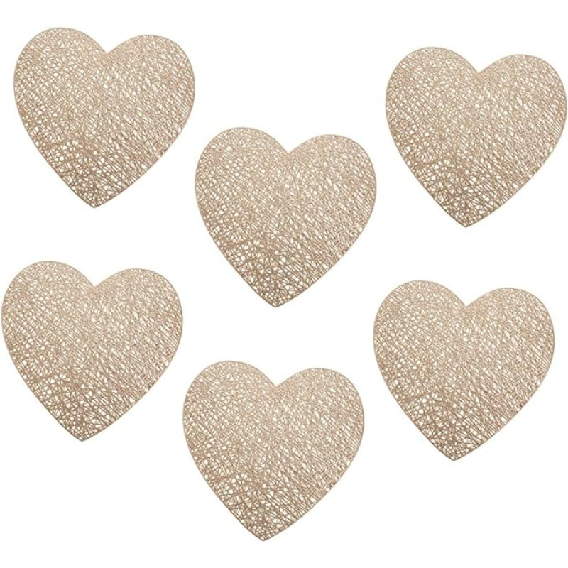 NOLITOY 6stücke Herzförmiger Tellermatten Aus Strapazierfähige Platzsets Für Tischschutz Esszubehör Für Home Oder Restaurant Dekorative Essmatten Für Abendessen